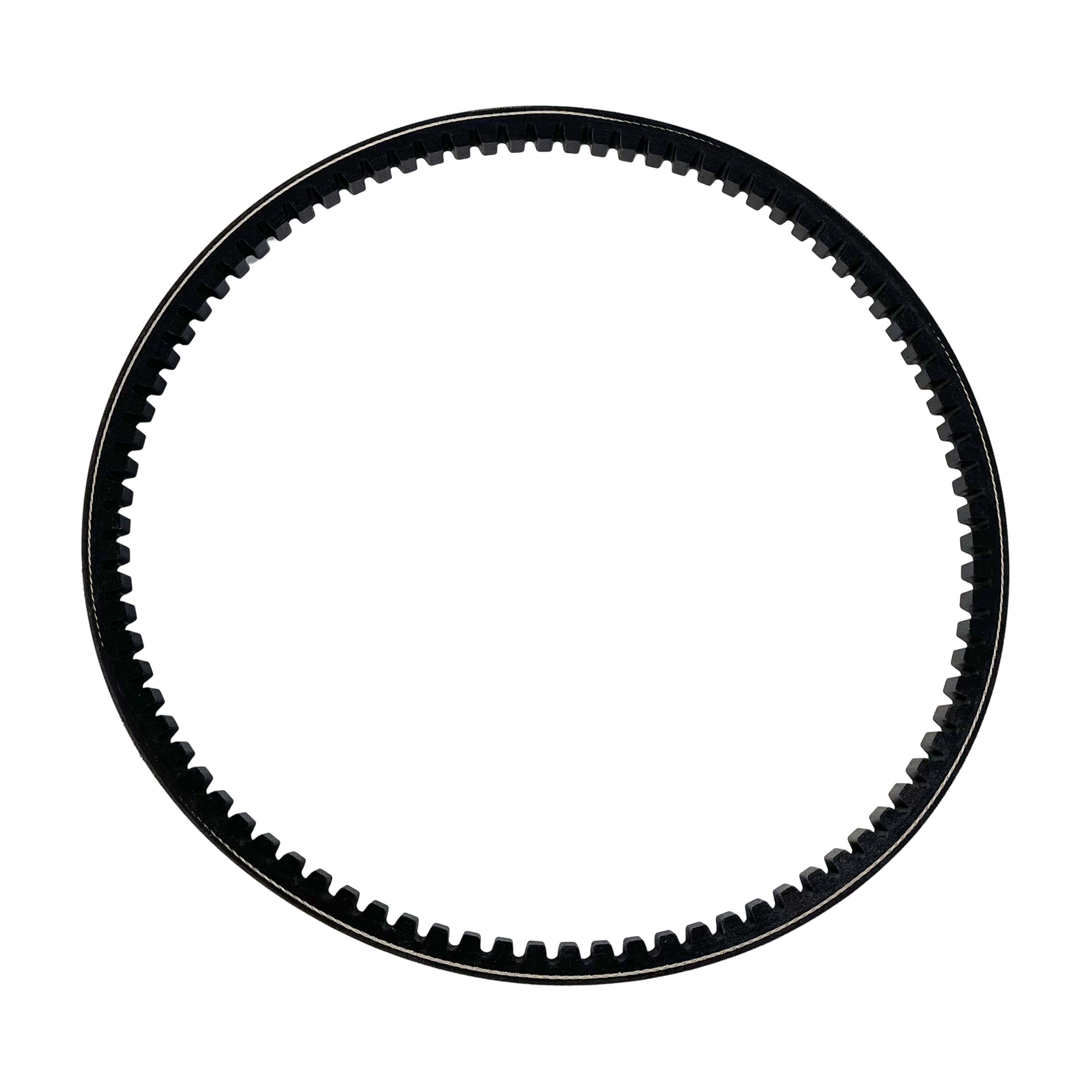 Cogged V belt installed on industrial pulleys